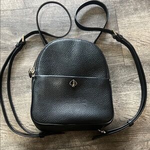 Kate Spade Pebbled Leather Black Mini Backpack or Crossbody